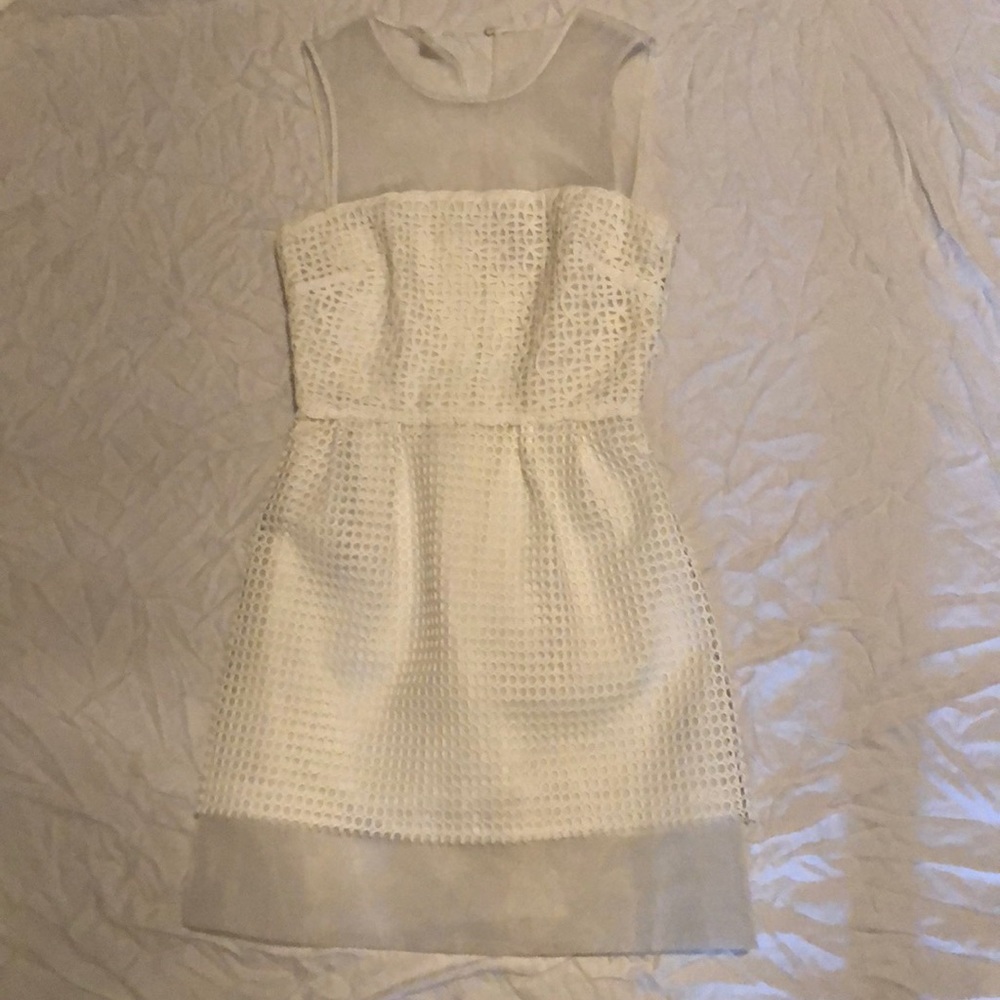 French Connection white lace overlay dress